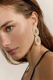 Double Solomonic Gold Thread Earrings
